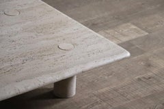 Angelo Mangiarotti Travertine Coffee Table For Up & Up, Italy 1970s