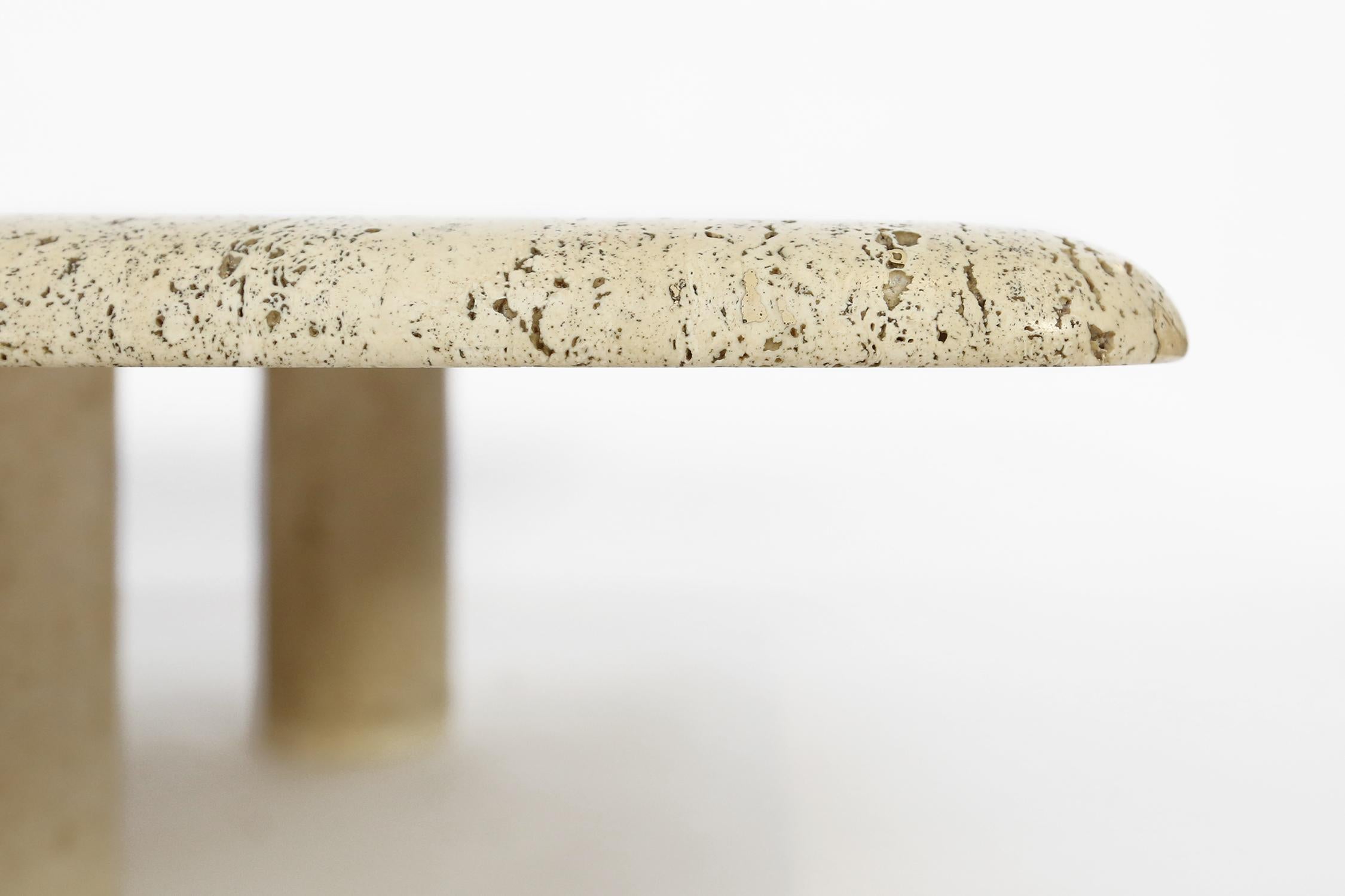 Mid-Century Modern Angelo Mangiarotti Travertine Coffee Table for Up & Up, Italy, 1970s