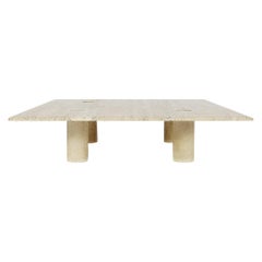 Angelo Mangiarotti Travertine Coffee Table for Up & Up, Italy, 1970s