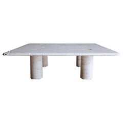 Angelo Mangiarotti Travertine Coffee Table for Up & Up Italy, Circa 1970