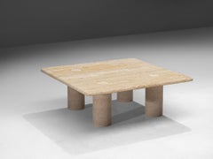 Angelo Mangiarotti Couchtisch aus Travertin für Up & Up