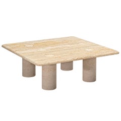 Angelo Mangiarotti Travertine Coffee Table for Up & Up