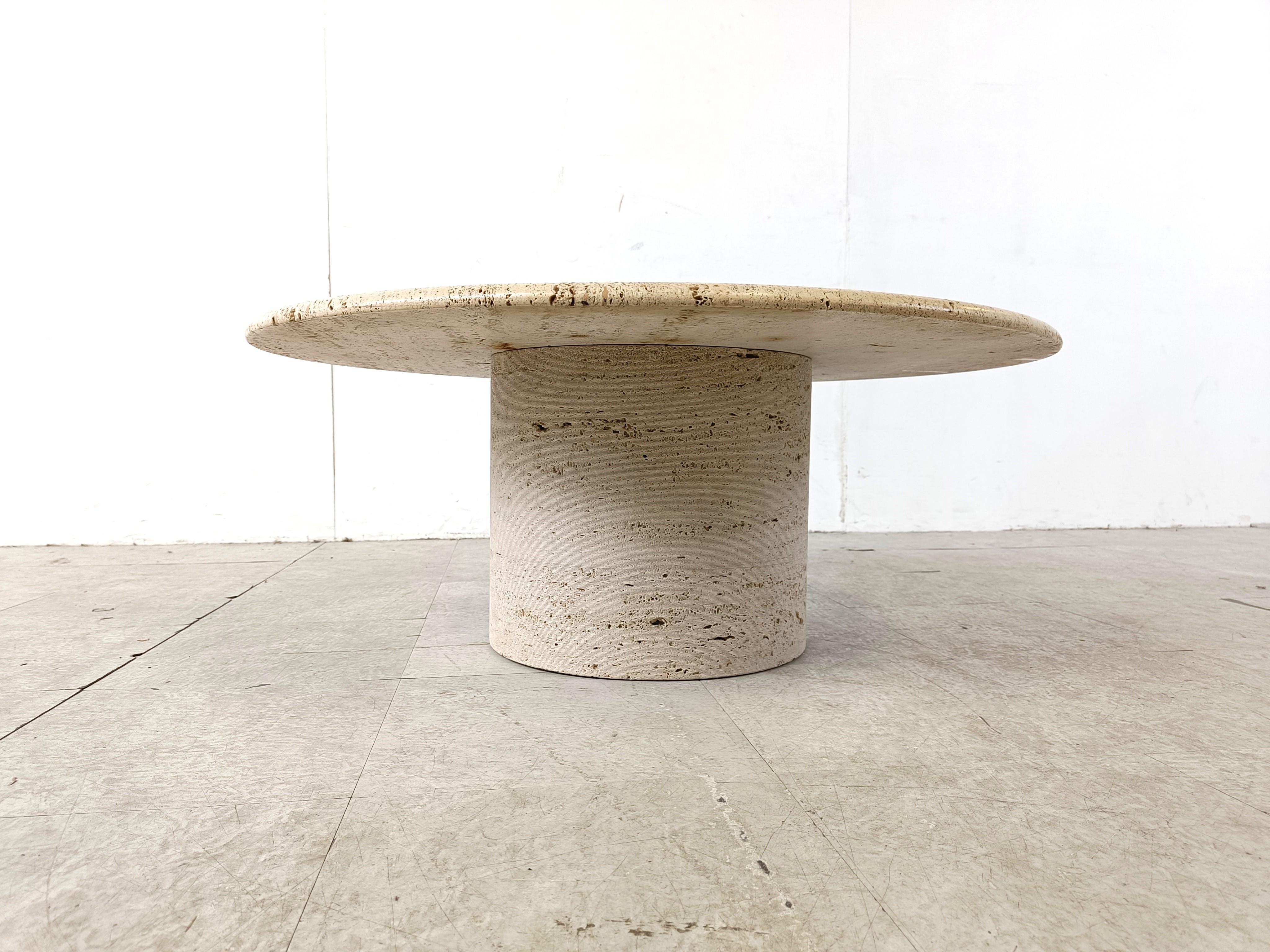 Angelo Mangiarotti Travertine Coffee Table for Up&Up, Italy In Good Condition In HEVERLEE, BE