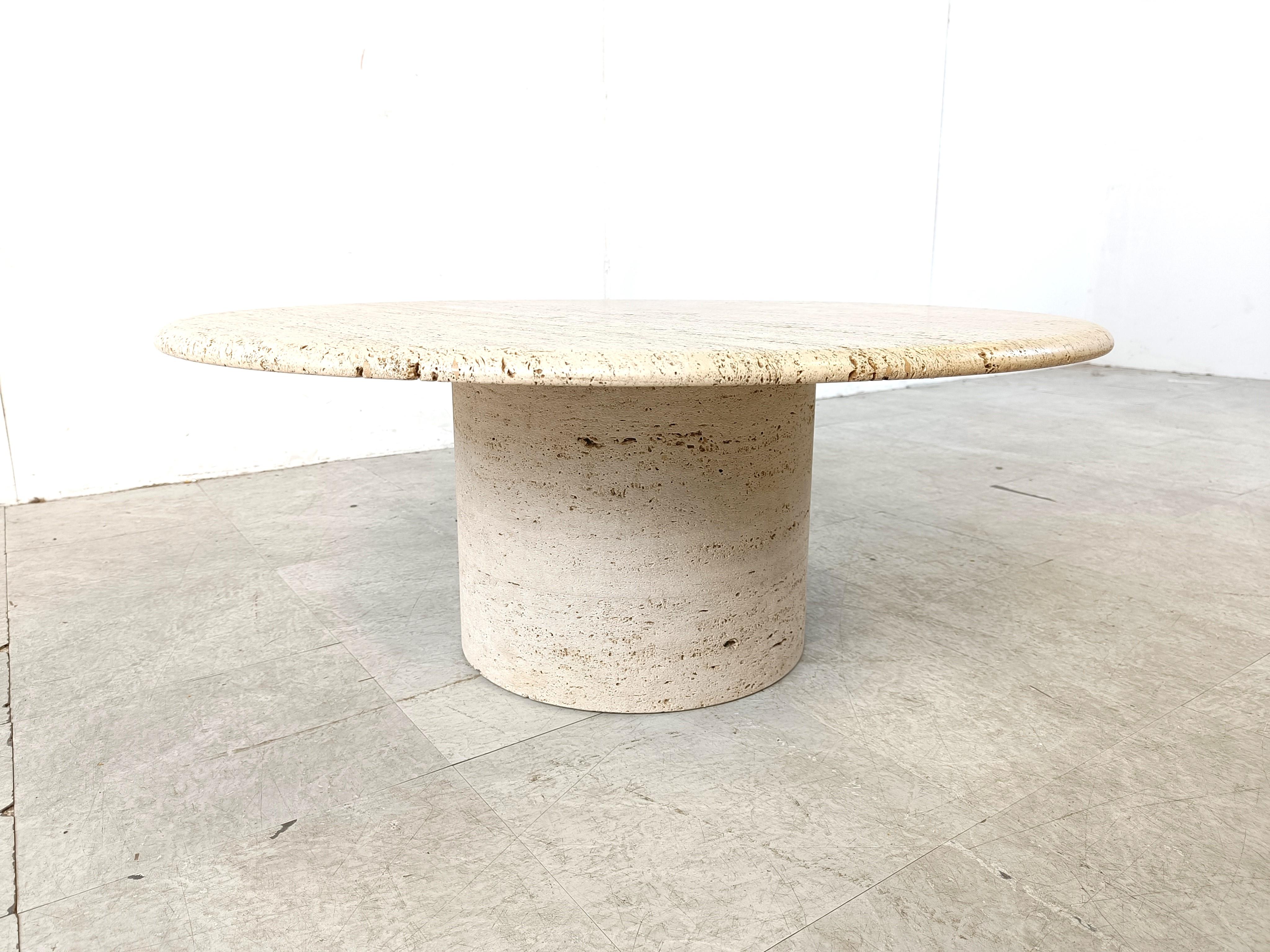 Angelo Mangiarotti Travertine Coffee Table for Up&Up, Italy 2