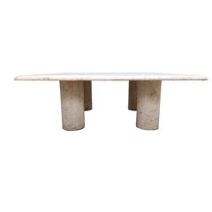 Angelo Mangiarotti Travertine Coffee Table for Up&Up, Italy