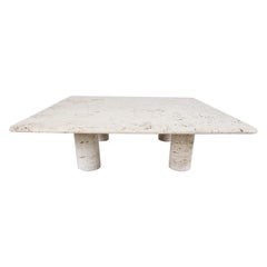 Angelo Mangiarotti Travertine Coffee Table for Up&Up, Italy