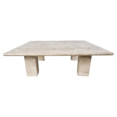 Angelo Mangiarotti Travertine Coffee Table for Up&Up, Italy