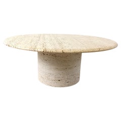 Vintage Angelo Mangiarotti Travertine Coffee Table for Up&Up, Italy