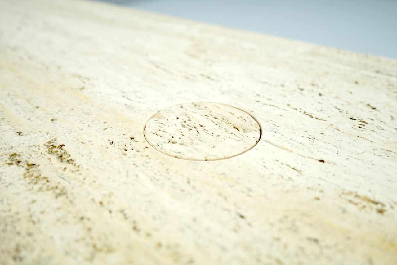 Angelo Mangiarotti Travertine Coffee Table, Italy, 1970s 2