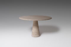 Angelo Mangiarotti Travertine Dining Table for Skipper, Italy, 1970s