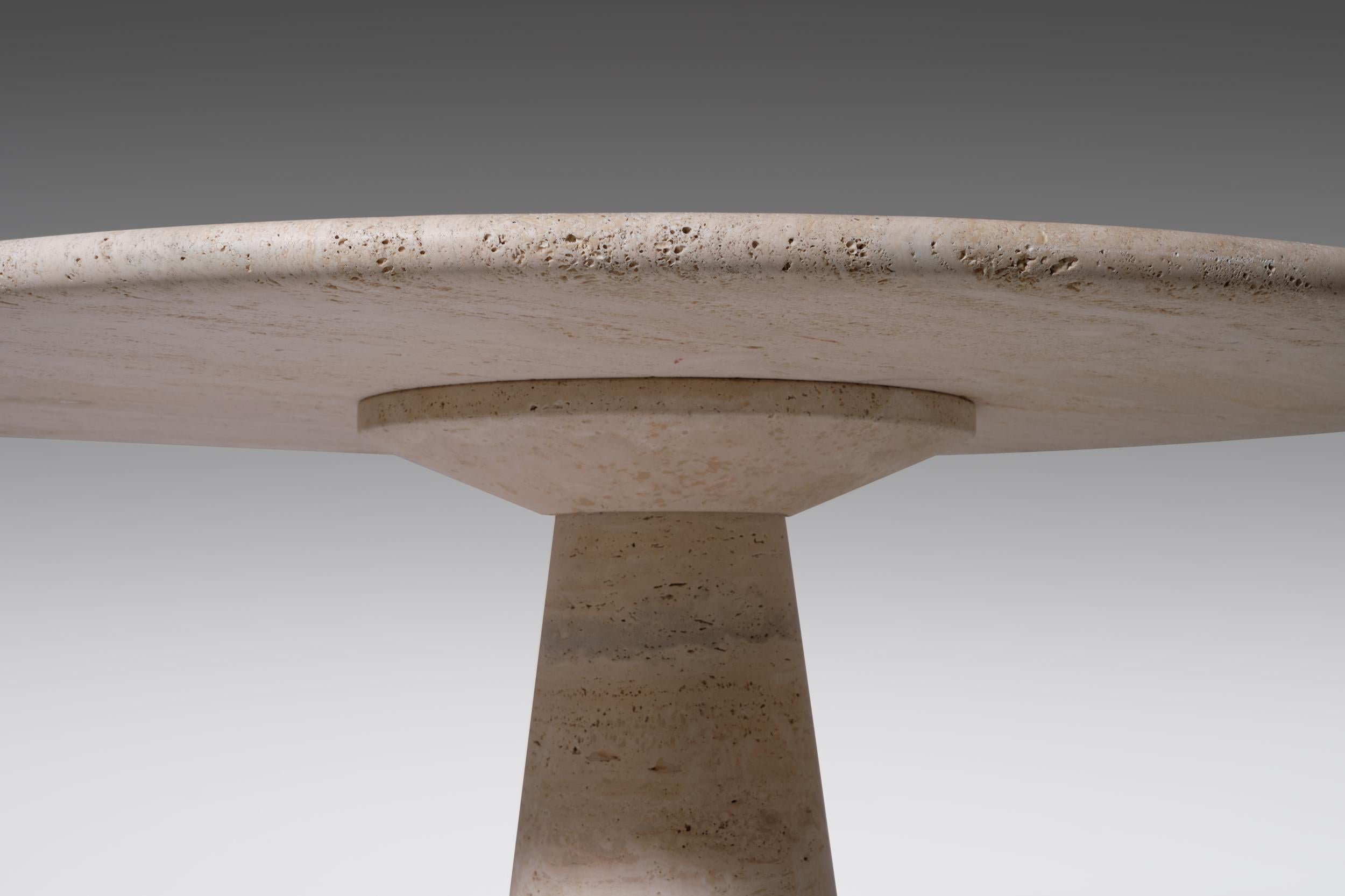 Mid-Century Modern Angelo Mangiarotti Travertine Dining Table for Skipper, Italy, 1970s