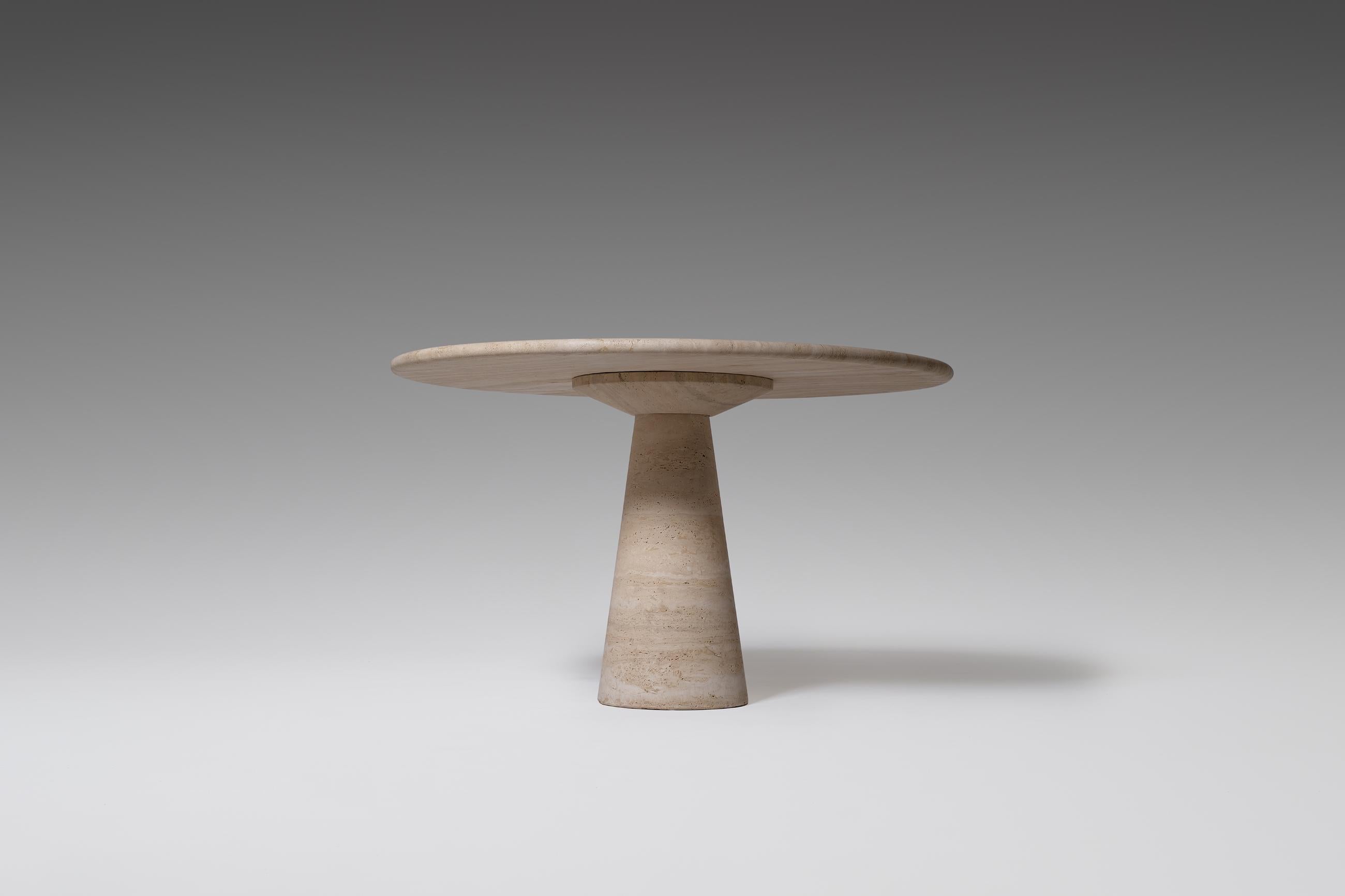 Mid-Century Modern Angelo Mangiarotti Travertine Dining Table for Skipper, Italy, 1970s
