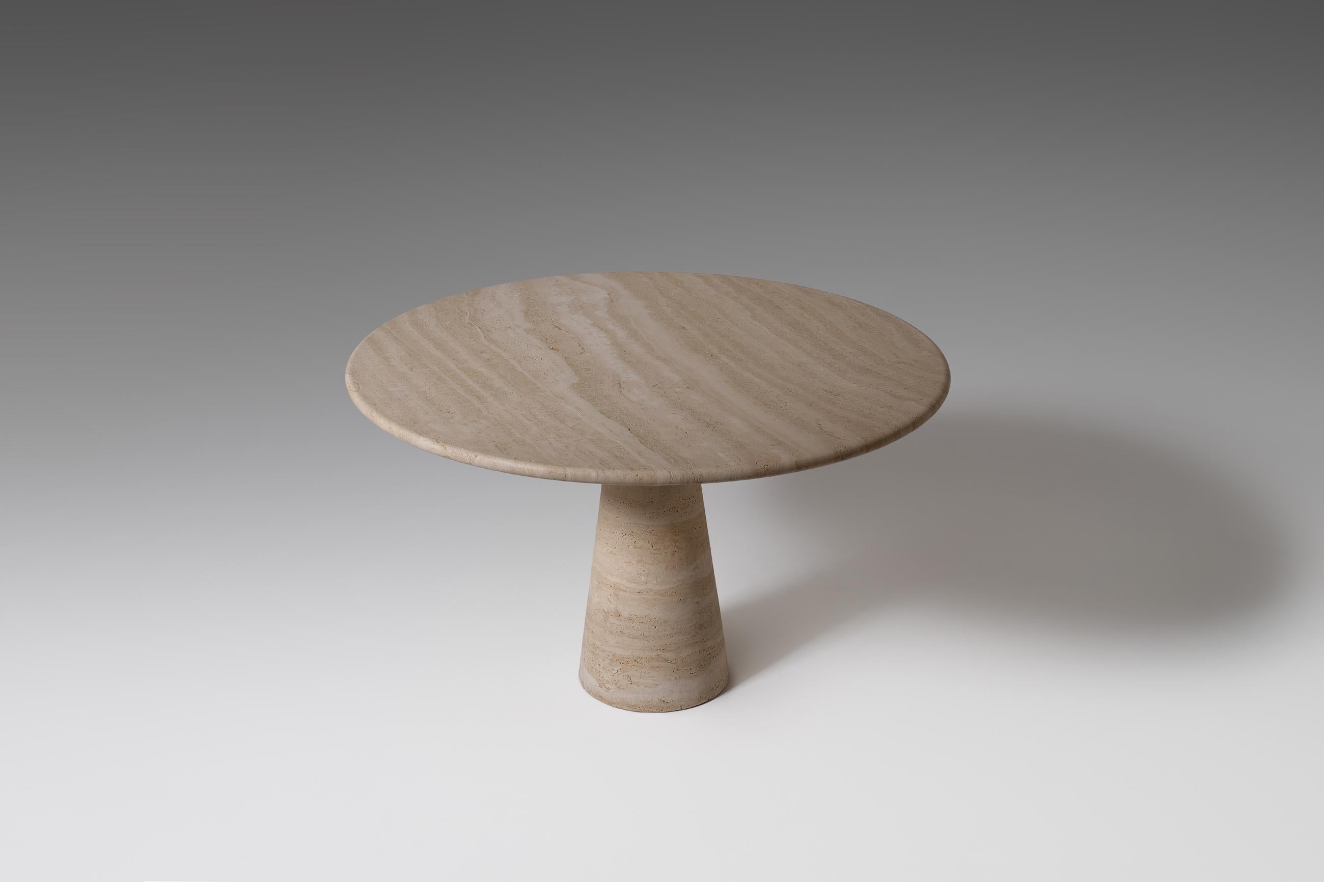Angelo Mangiarotti Travertine Dining Table for Skipper, Italy, 1970s 1