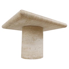 Angelo Mangiarotti Travertine side Table for Up&Up, Italy