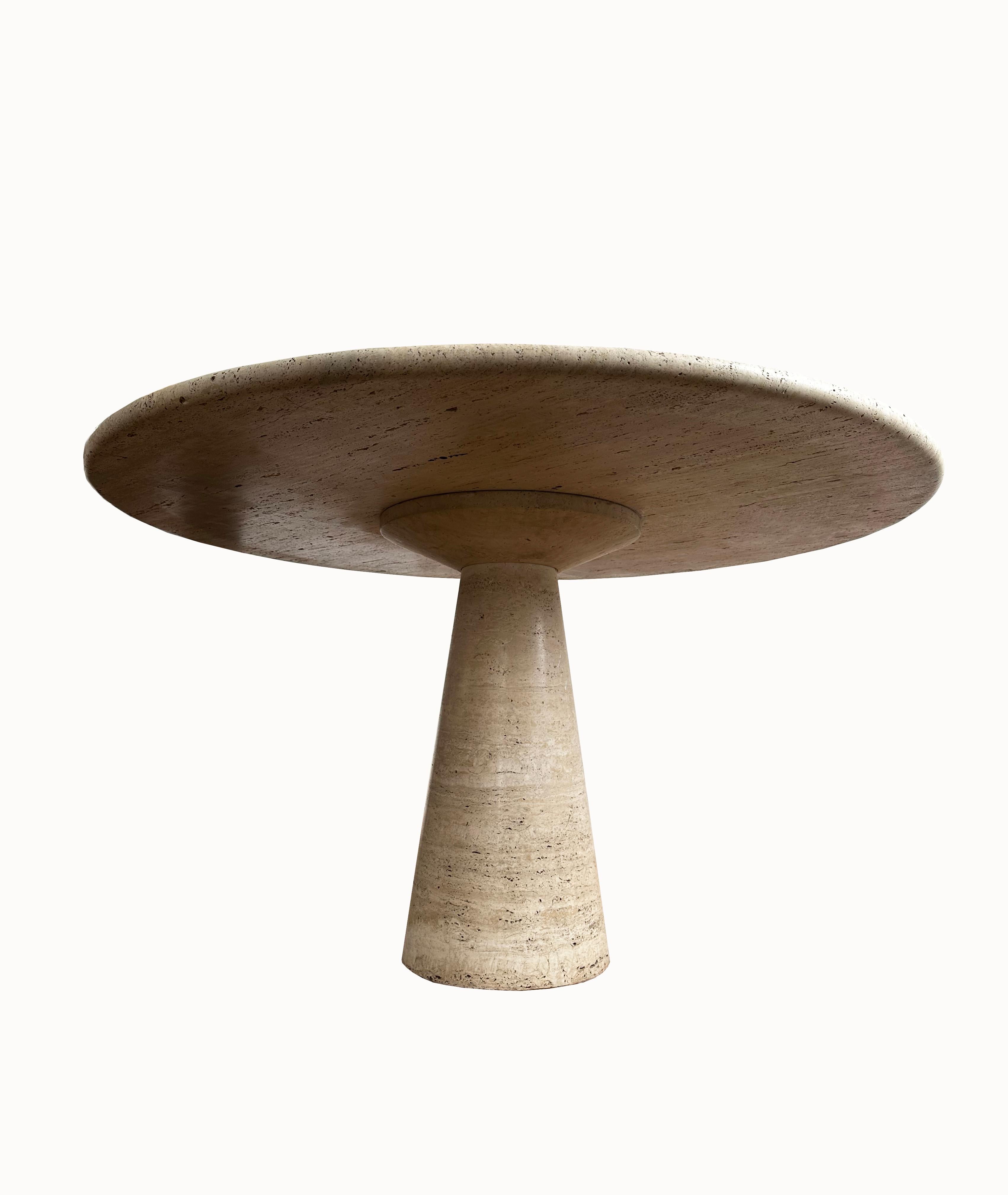 Italian Angelo Mangiarotti Travertine Table For Sale