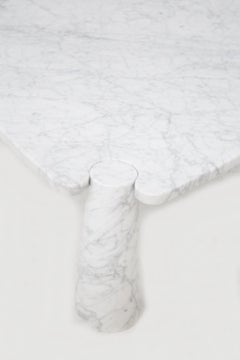 Angelo Mangiarotti Triangular Coffee Table in White Marble