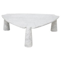 Angelo Mangiarotti Triangular Coffee Table in White Marble