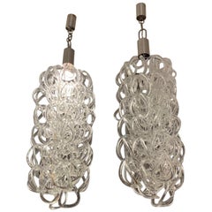 Angelo Mangiarotti Vistosi Giogali Pendant Chandeliers Lamp Ceiling Light Glass