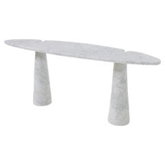 Angelo Mangiarotti White Carrara Marble Console Table