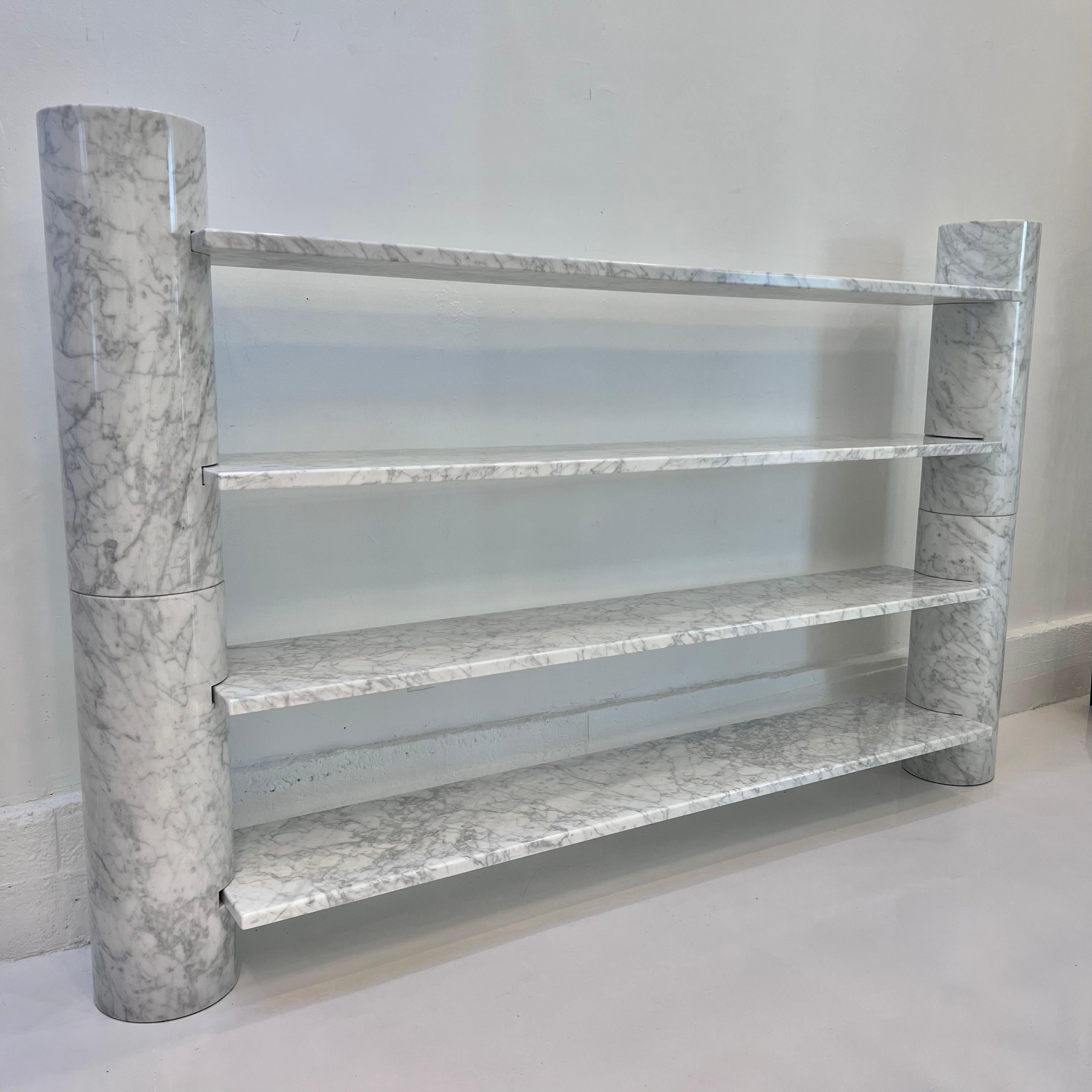 Angelo Mangiarotti White Carrara Marble 'Loico' Bookshelf, 1970s Italy 5