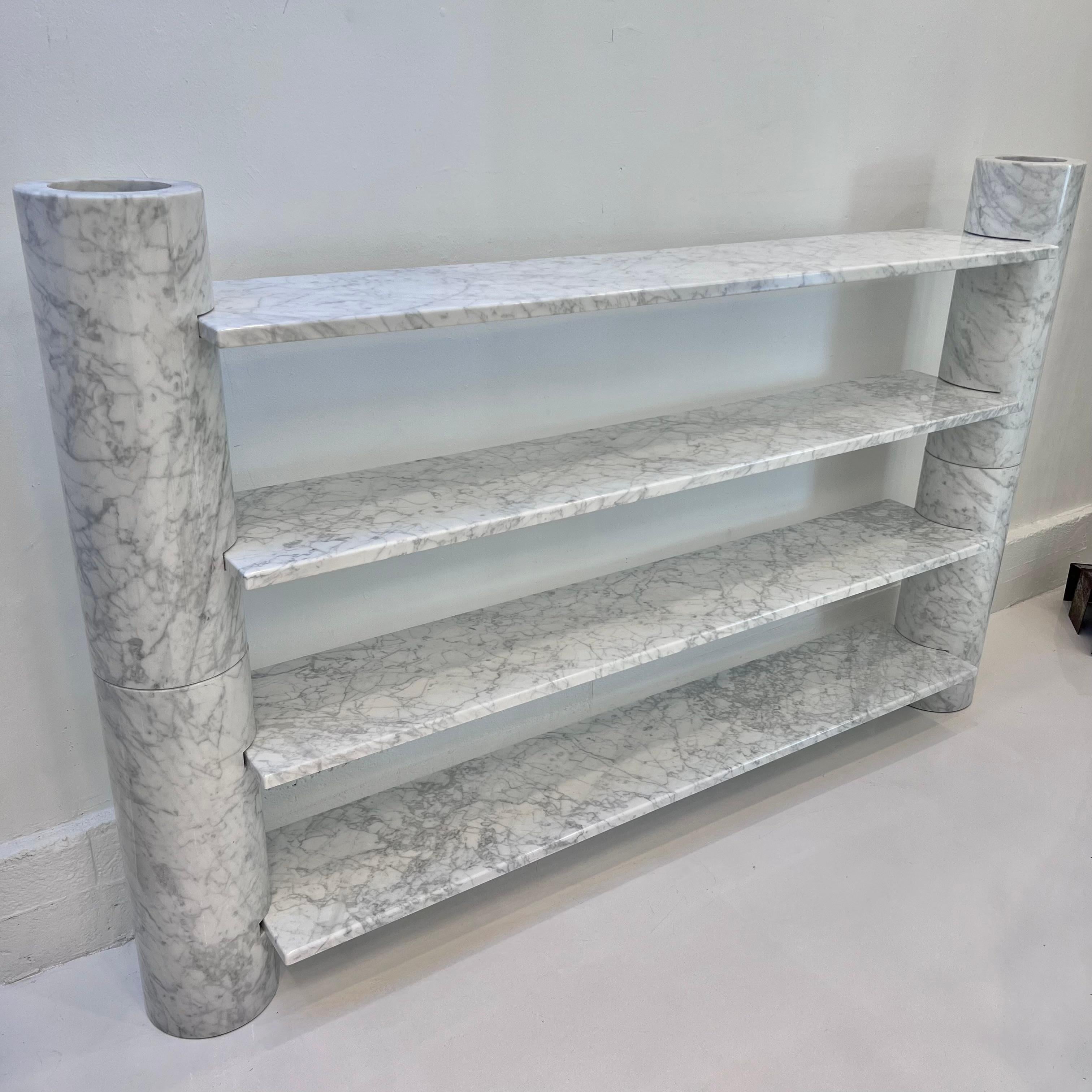 Angelo Mangiarotti White Carrara Marble 'Loico' Bookshelf, 1970s Italy 6
