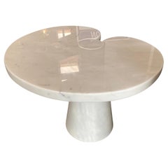 Antique Angelo Mangiarotti White Carrara Marble Side Table from 'Eros' Series, 1971