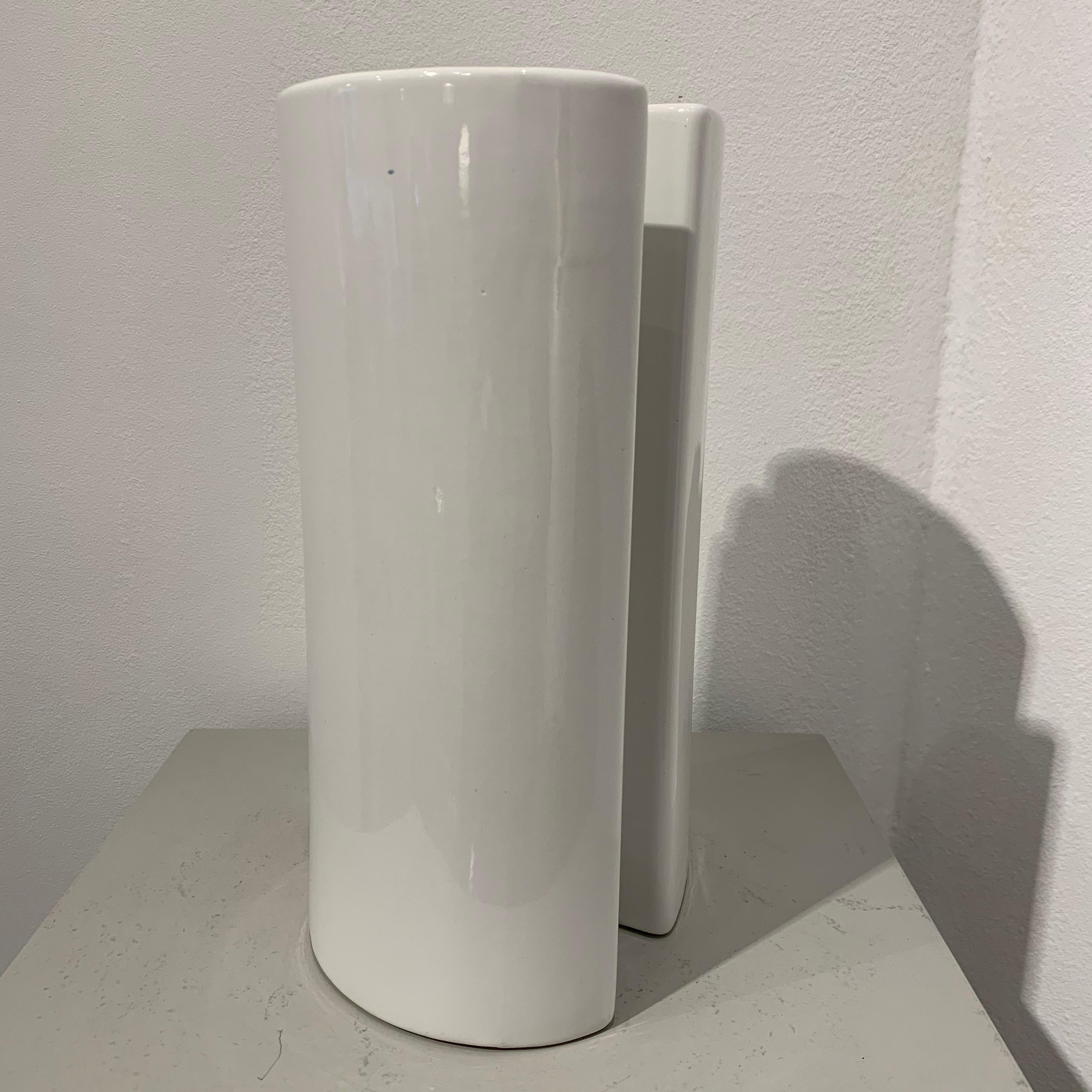 Angelo Mangiarotti White Ceramic Vase, 1960s 4