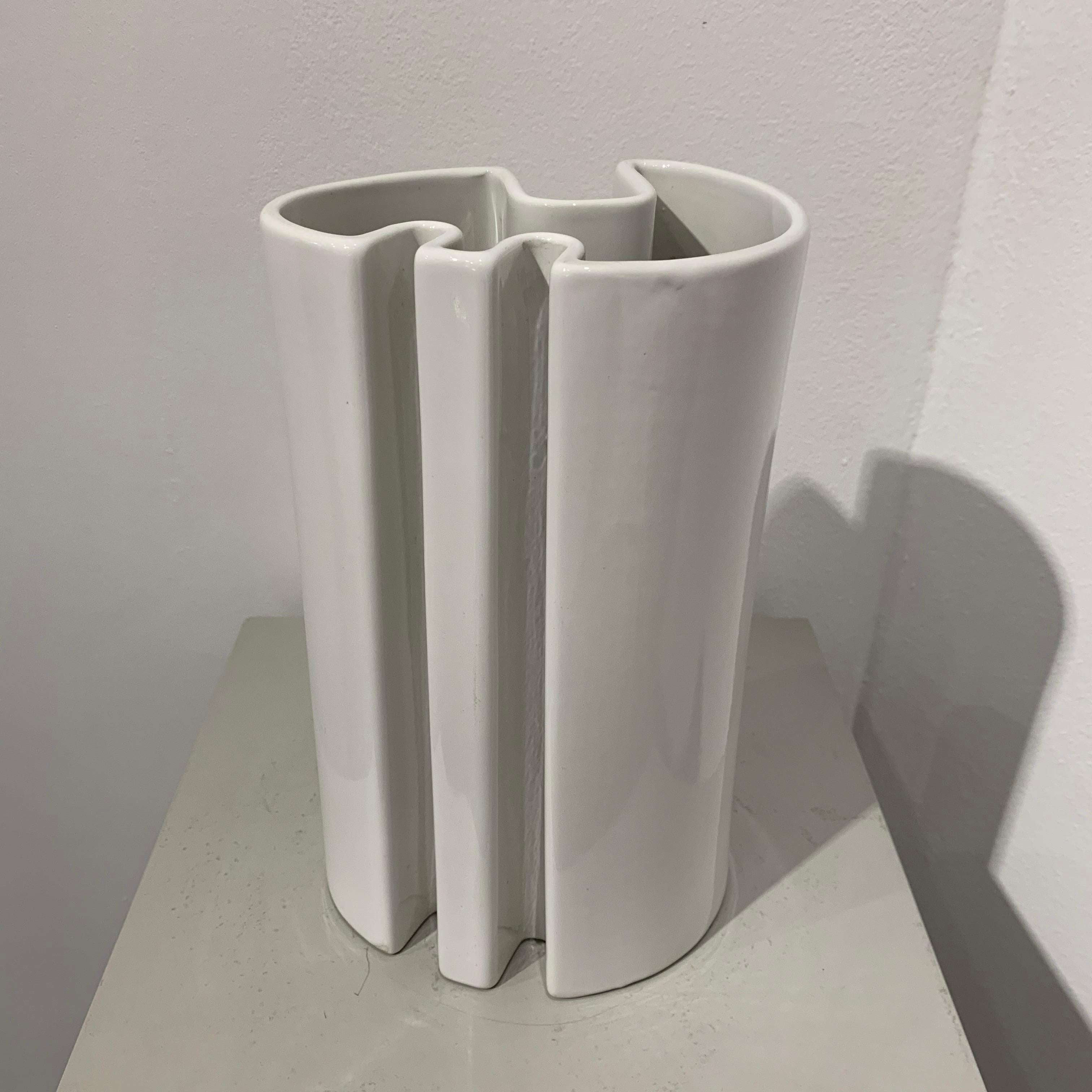 Mid-20th Century Angelo Mangiarotti White Ceramic Vase, 1960s