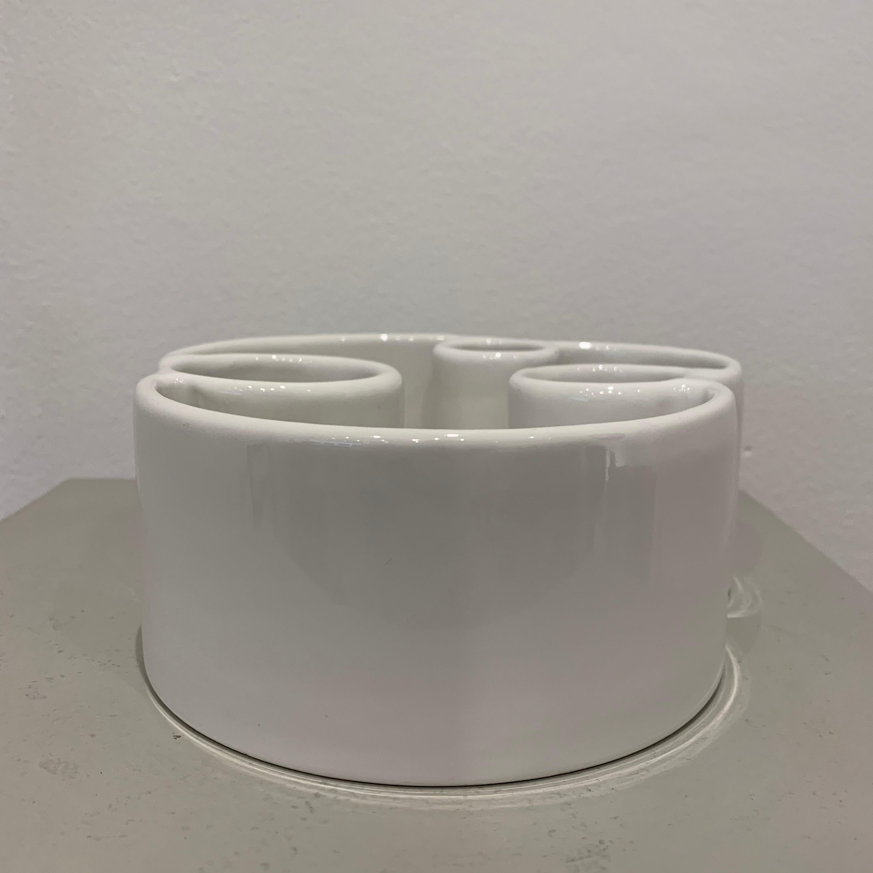 Angelo Mangiarotti White Ceramic Vase, 1960s For Sale 1