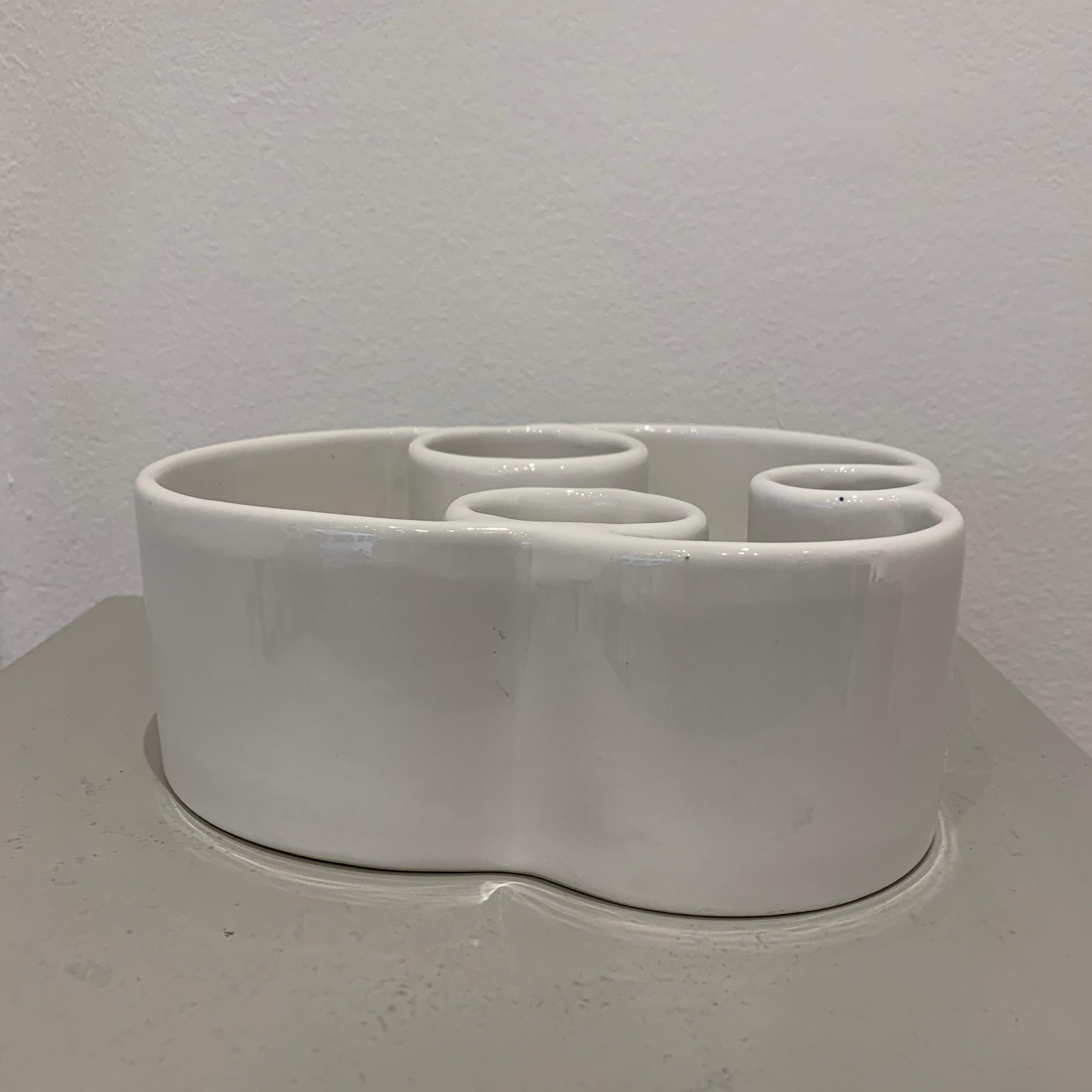 Angelo Mangiarotti White Ceramic Vase, 1960s For Sale 2