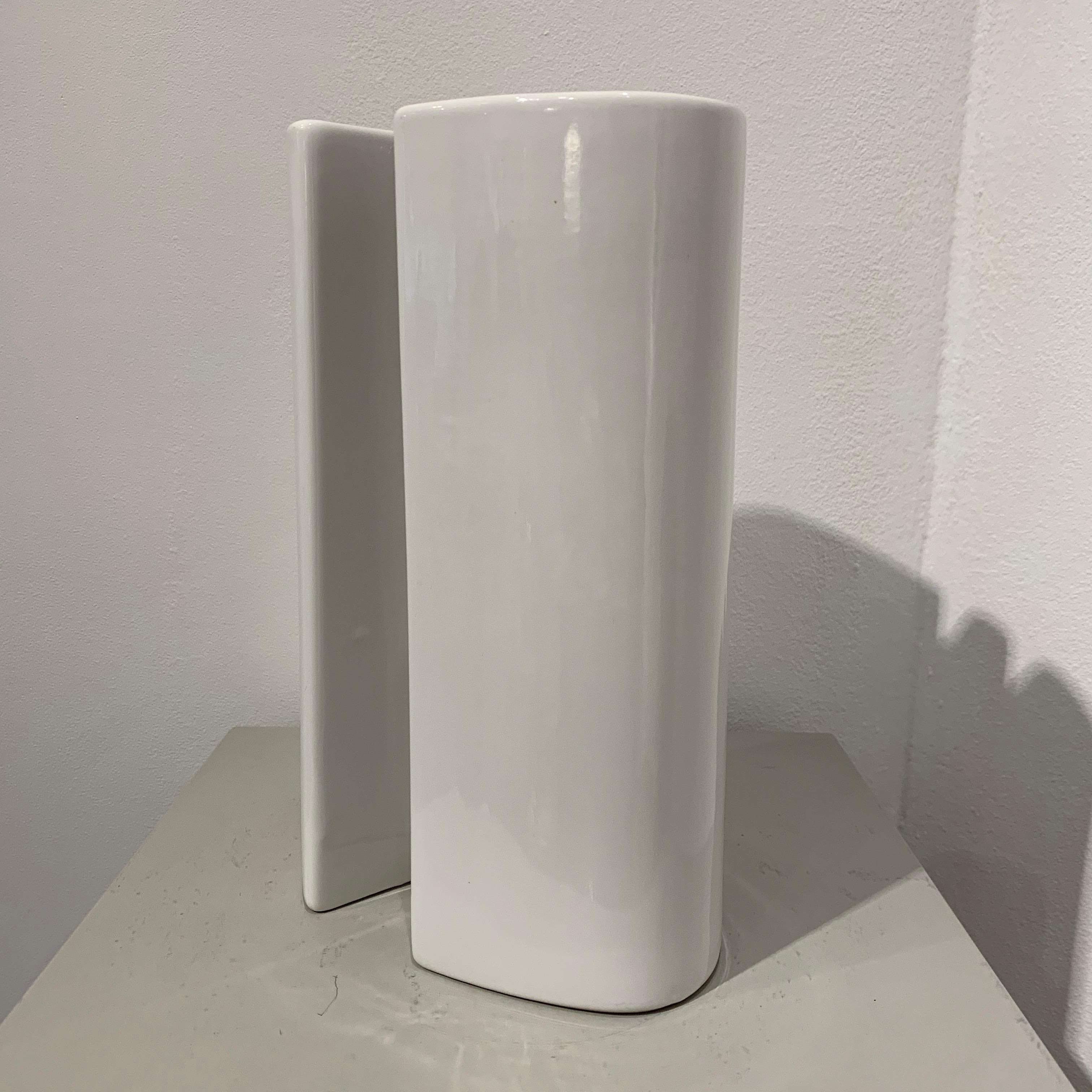 Angelo Mangiarotti White Ceramic Vase, 1960s 2