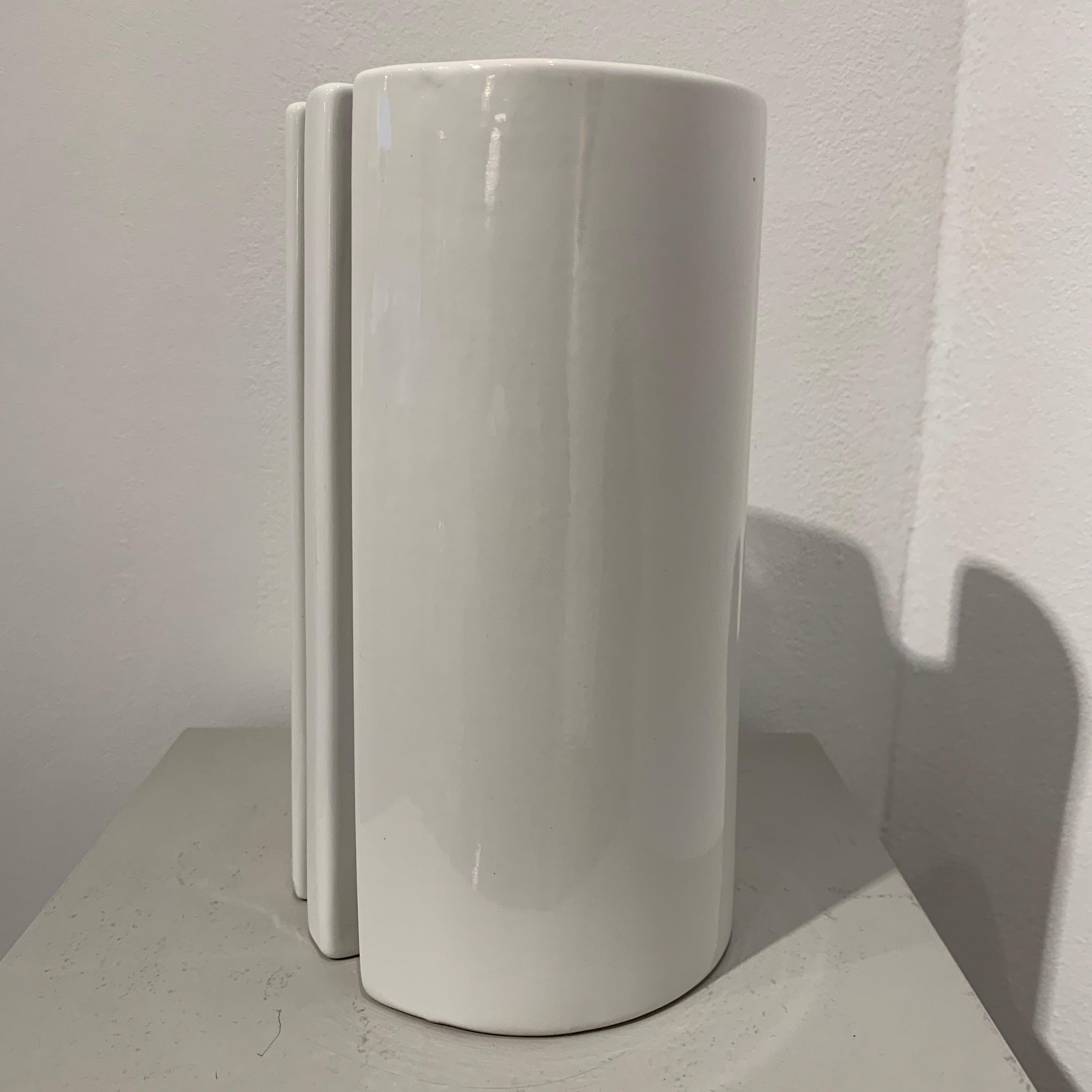 Angelo Mangiarotti White Ceramic Vase, 1960s 3