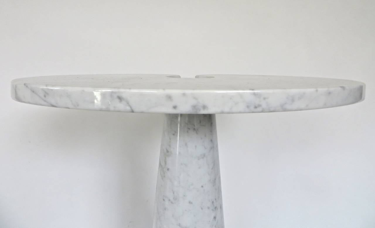 Angelo Mangiarotti White Italian Carrara Marble High Side Table Eros Series 3