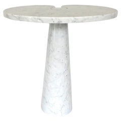 Angelo Mangiarotti White Italian Carrara Marble Side Table Eros High Model