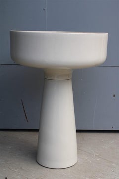 Jardinera de porcelana blanca Angelo Mangiarotti para los hermanos Brambrilla Años 60