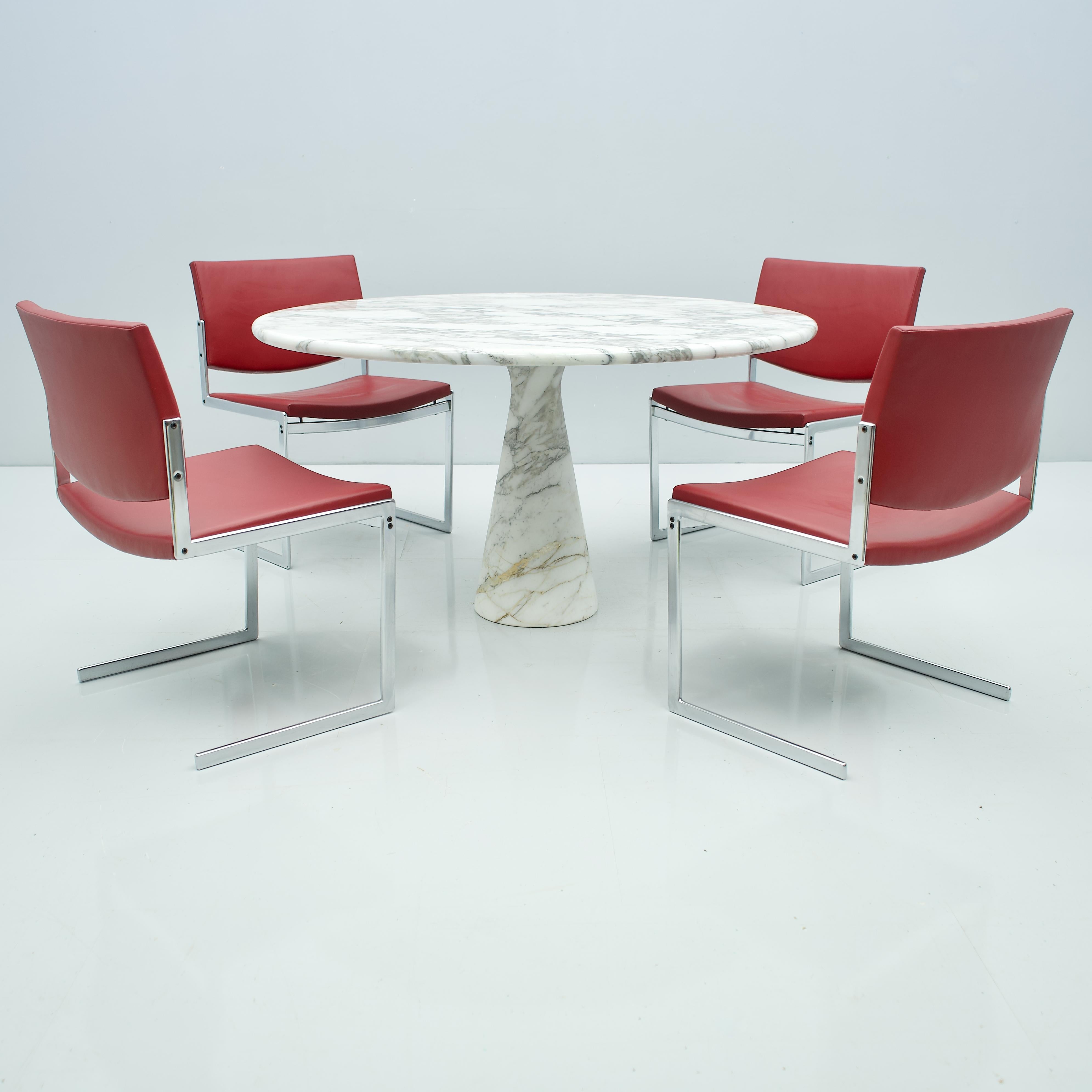 Angelo Mangiarotti White and Grey Marble Dining Table M1 Skipper, 1969 3