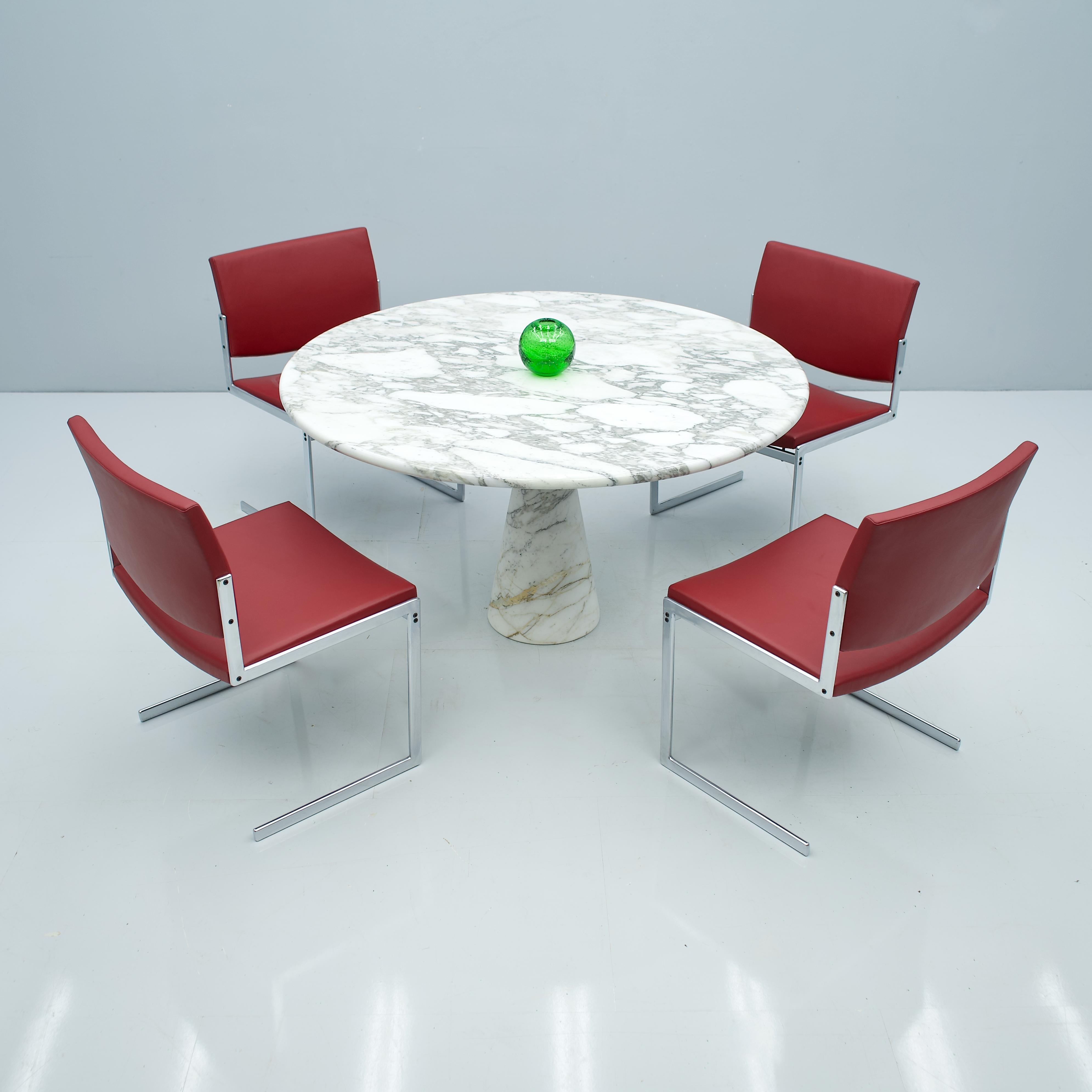 Angelo Mangiarotti White and Grey Marble Dining Table M1 Skipper, 1969 4