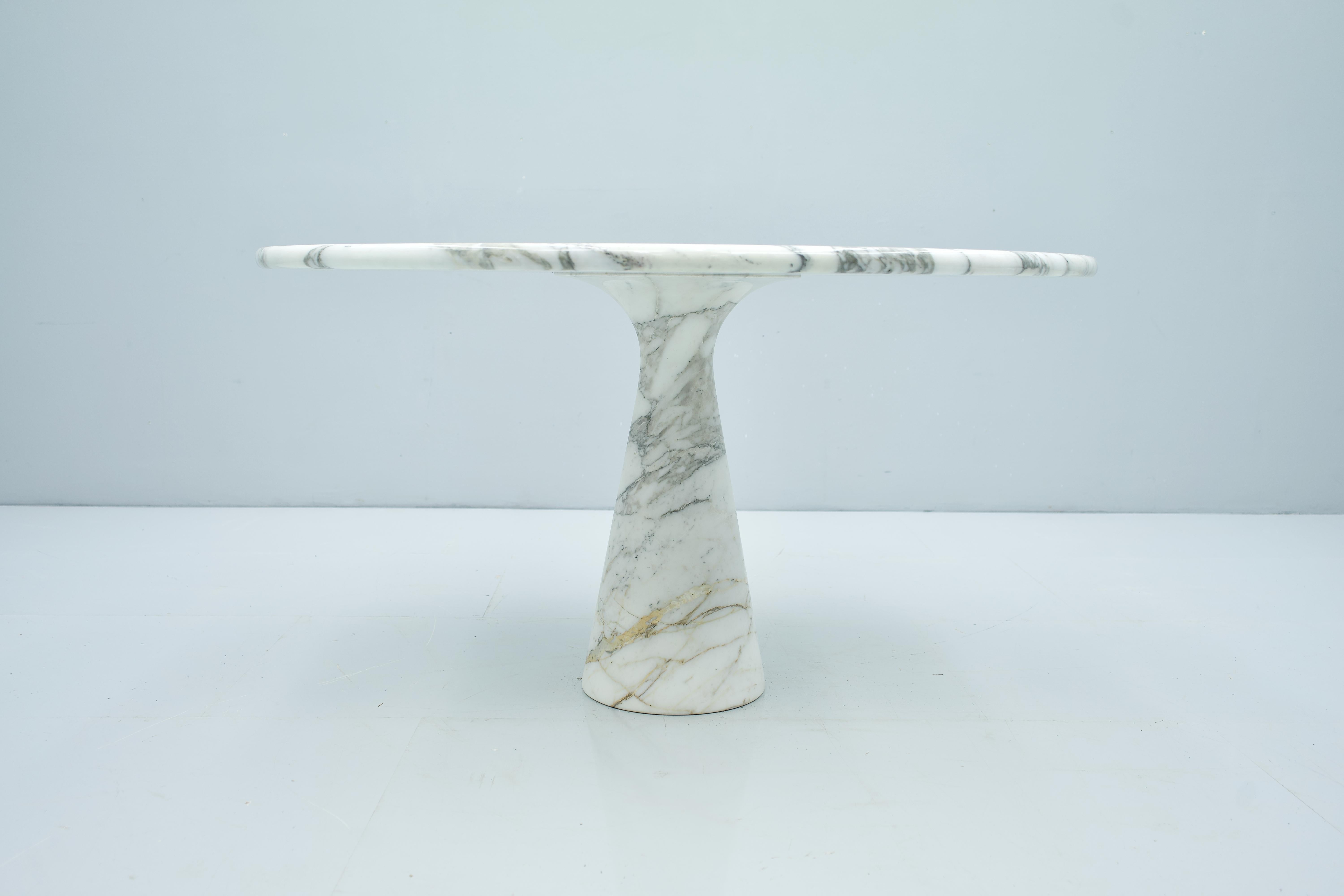 Mid-Century Modern Angelo Mangiarotti White and Grey Marble Dining Table M1 Skipper, 1969