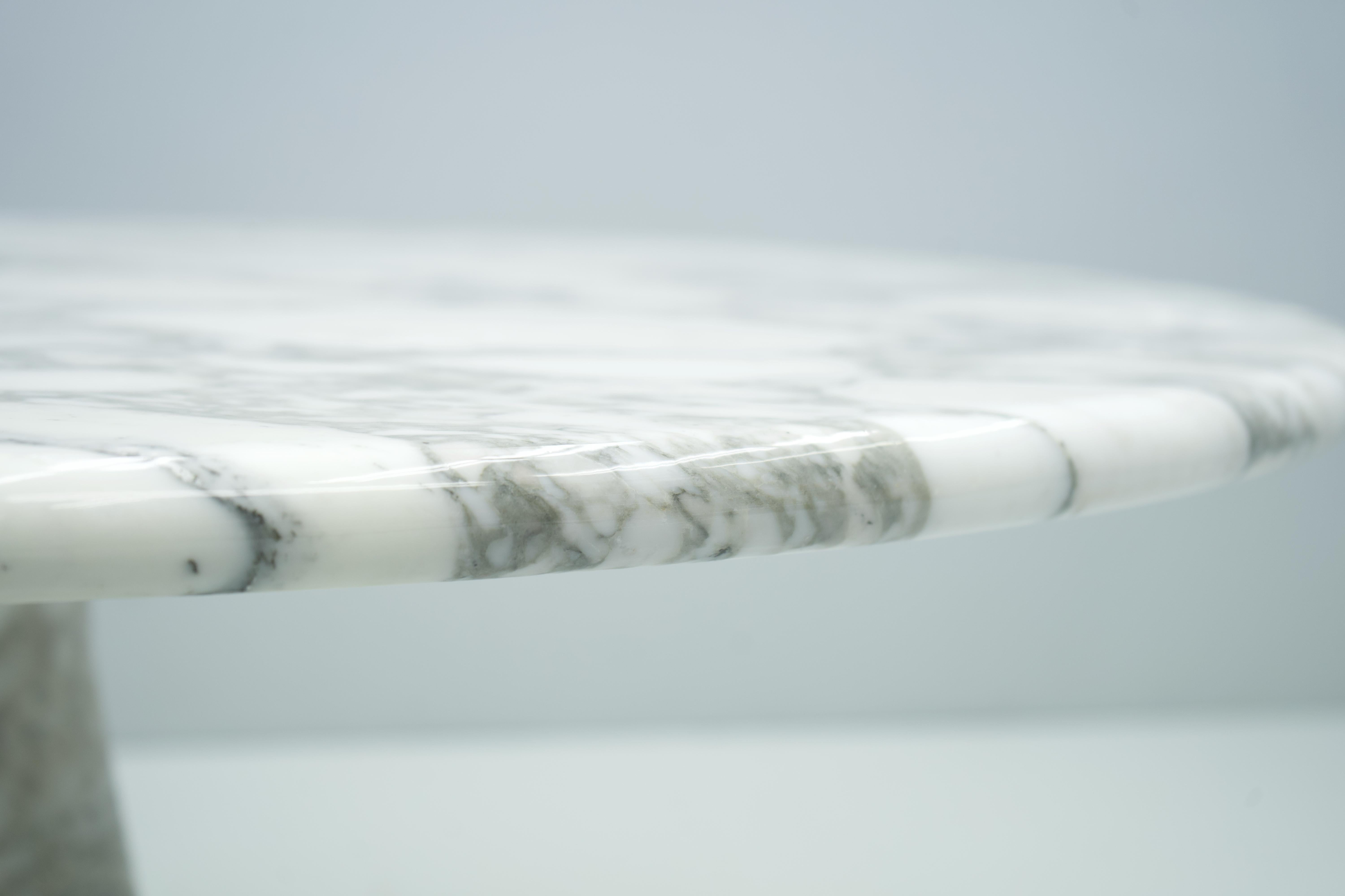 Mid-20th Century Angelo Mangiarotti White and Grey Marble Dining Table M1 Skipper, 1969
