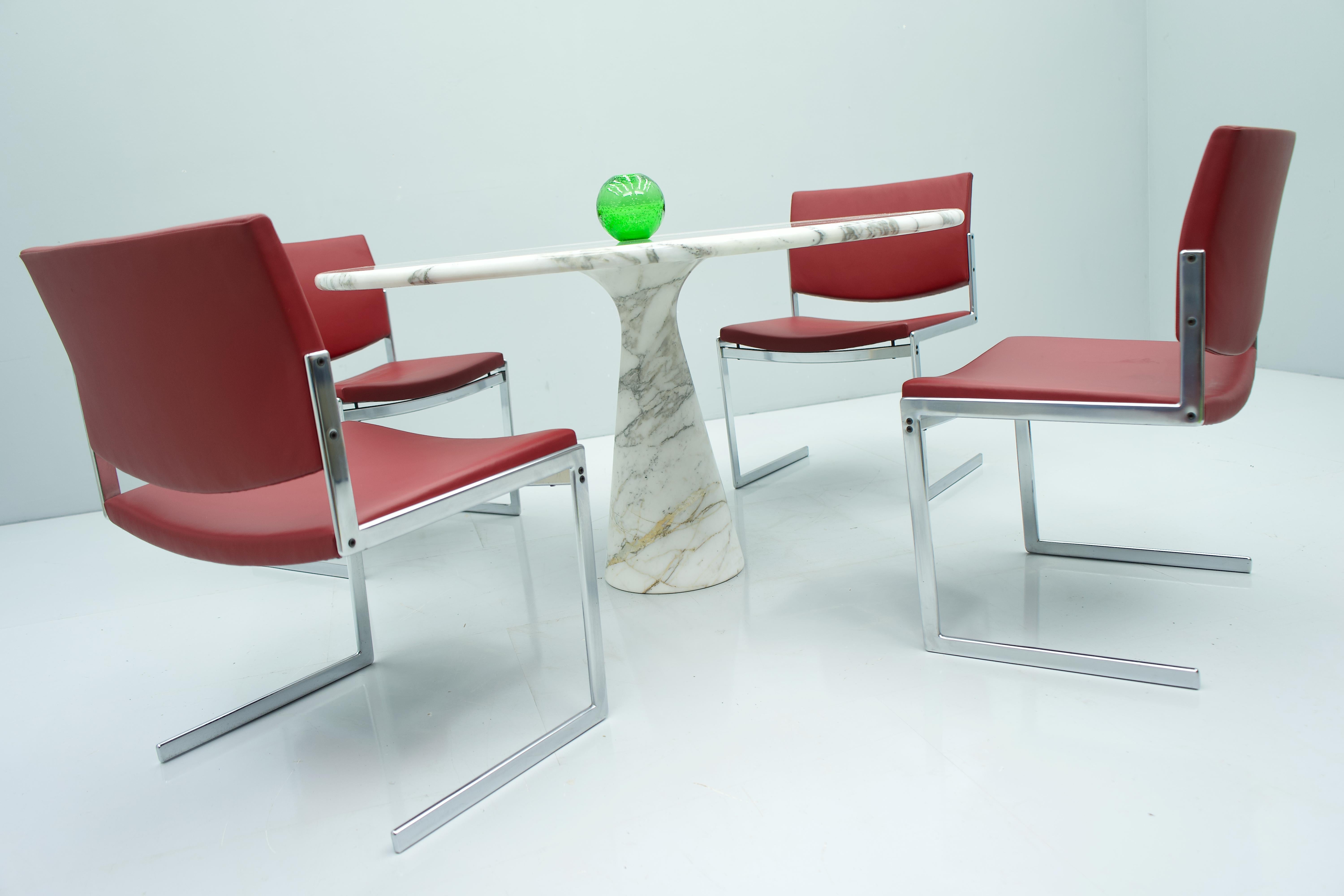 Angelo Mangiarotti White and Grey Marble Dining Table M1 Skipper, 1969 1