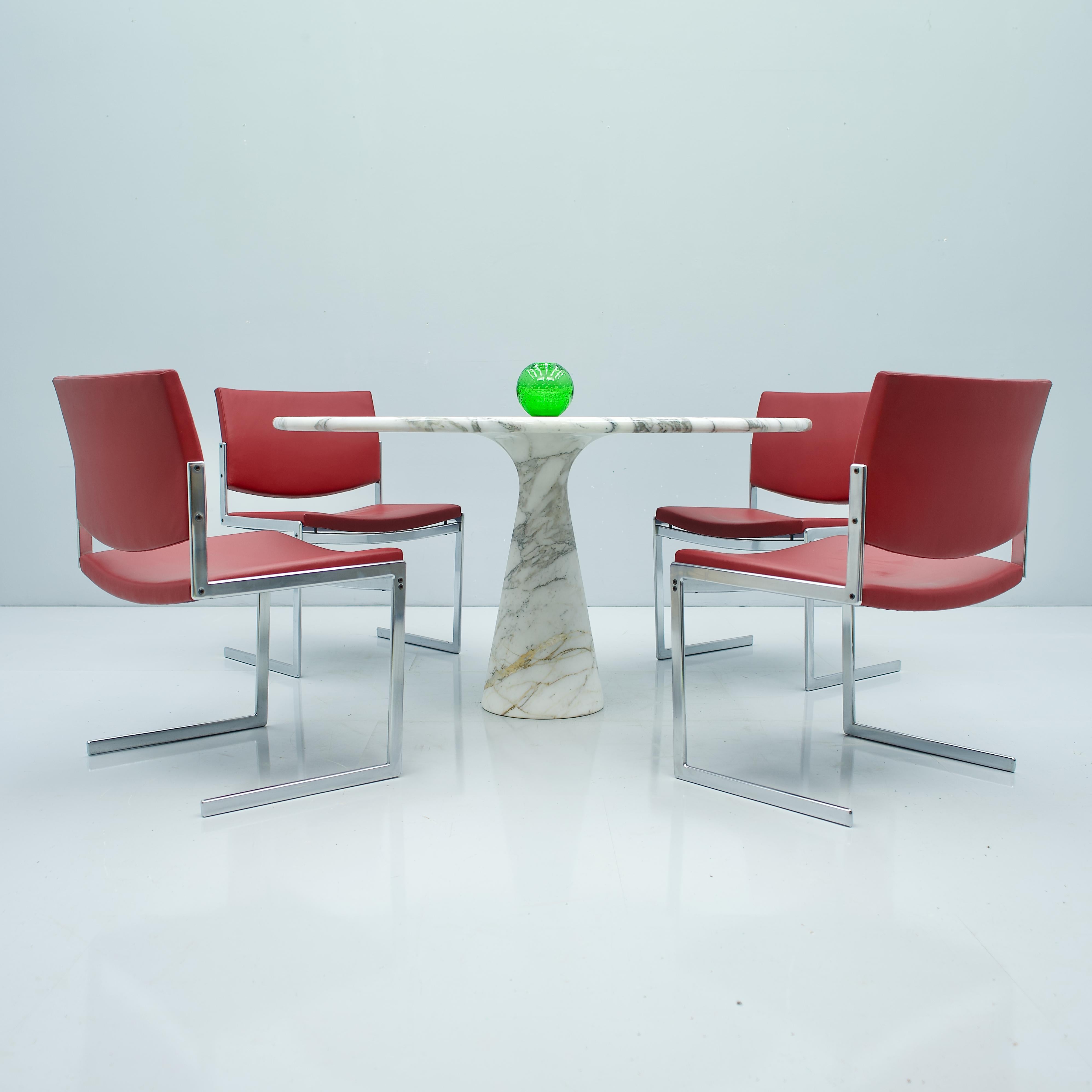 Angelo Mangiarotti White and Grey Marble Dining Table M1 Skipper, 1969 2