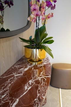 Angelo Mangioratti Style Rosso Levanto Console Table - Marble Hallway Table