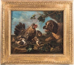 Angelo Maria Crivelli - "Animal depiction in a landscape" - 18th - Oil on canvas