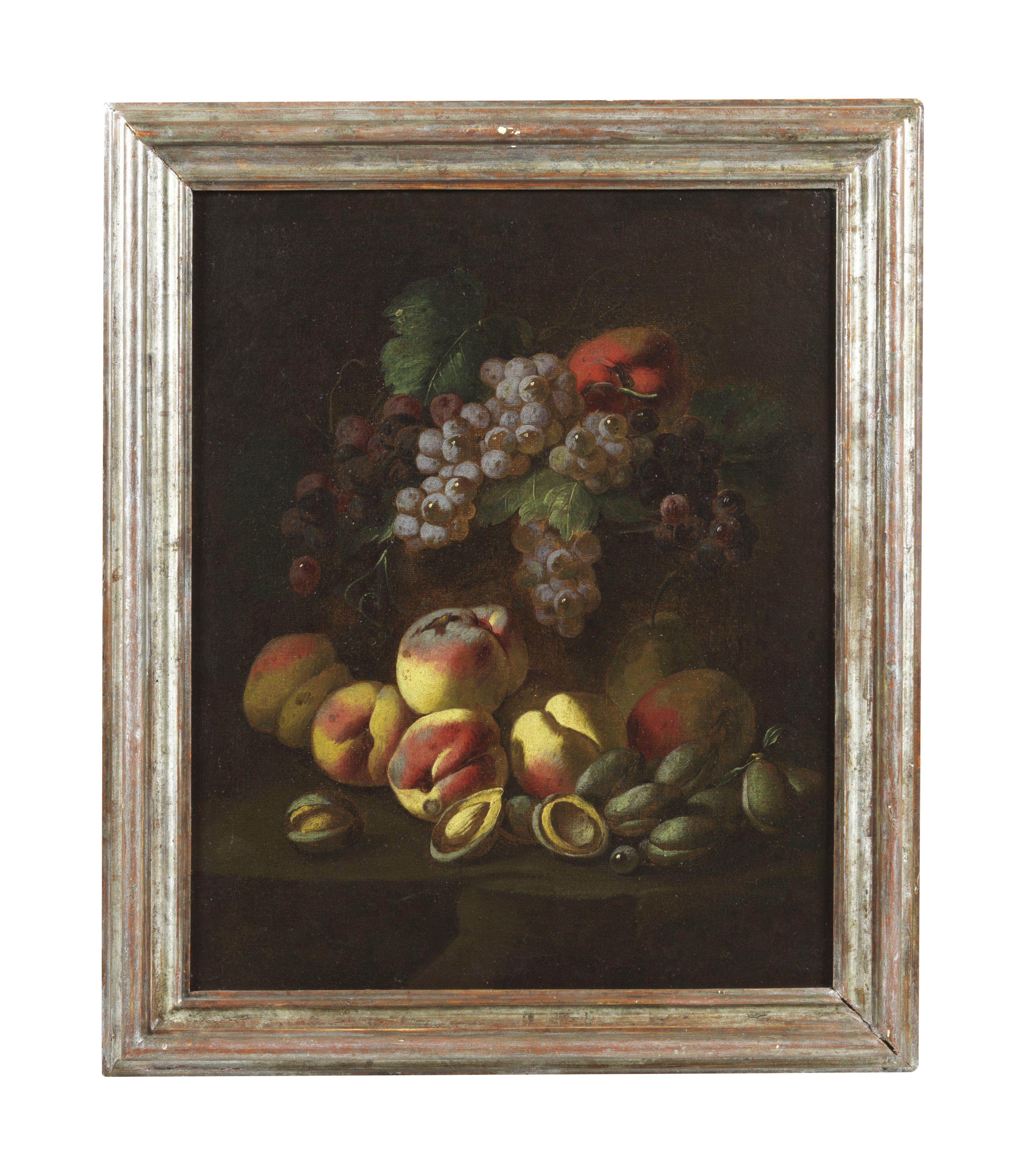 17th Century Still Life Angelo Maria Rossi Natura Morta Oil on Canvas Fruit in vendita 4