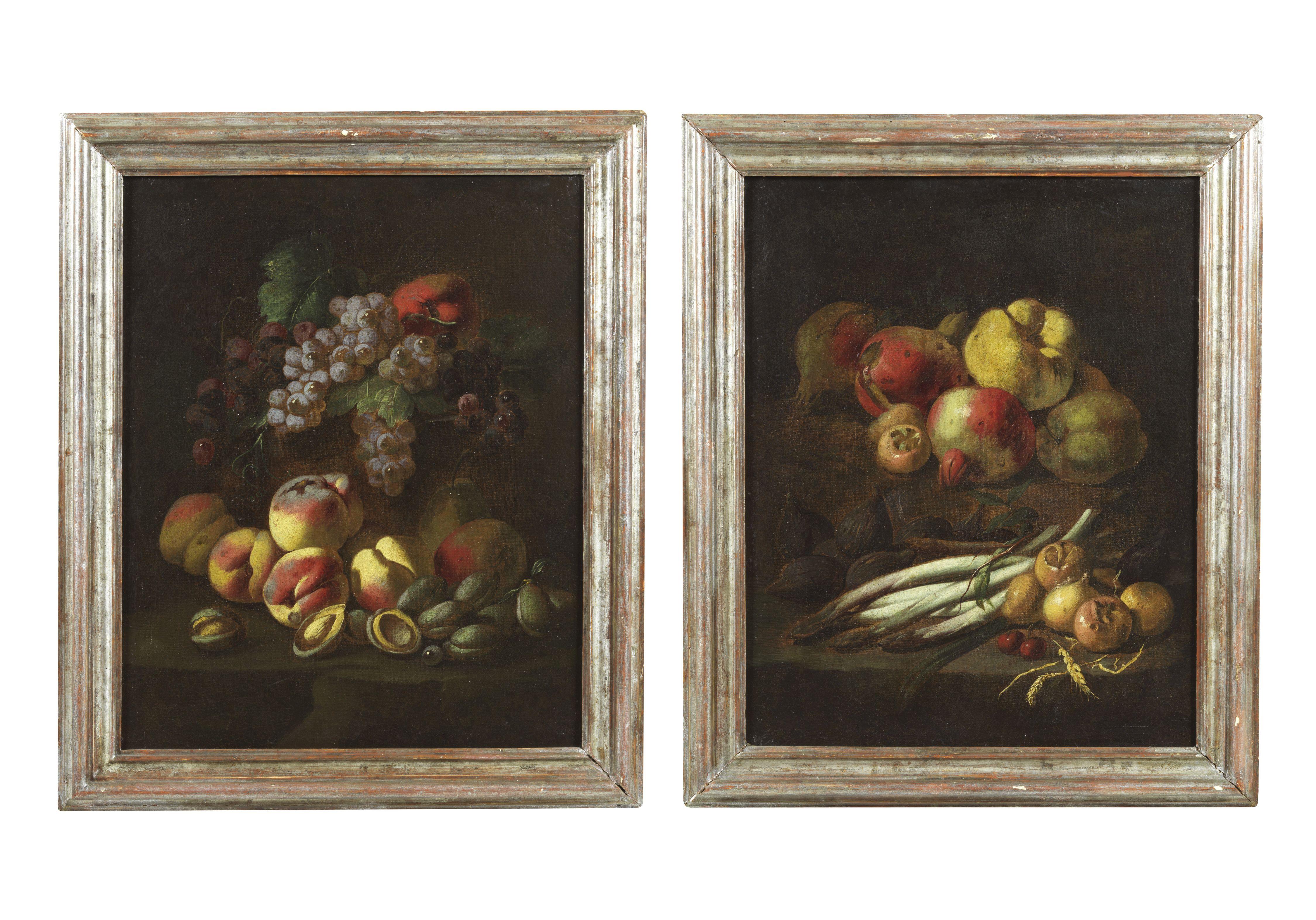 17th Century Still Life Angelo Maria Rossi Natura Morta Oil on Canvas Fruit in vendita 5