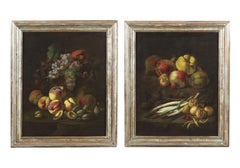 17th Century Still Life Angelo Maria Rossi Still Life Oil on Canvas Fruit