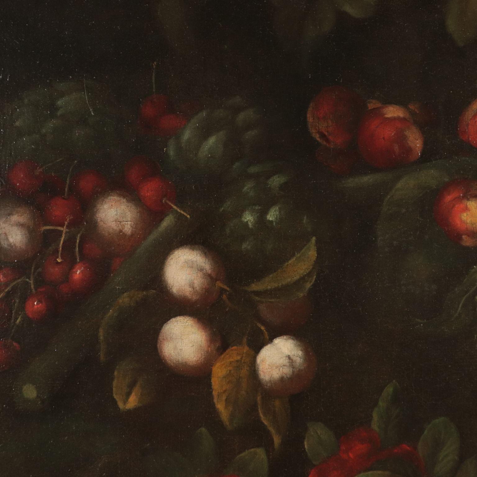 Still Life with Fruit, Flowers and Birds, Oil on Canvas, 17th Century 2