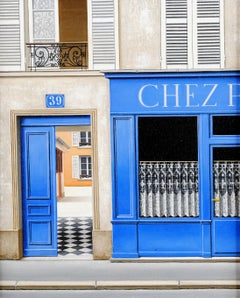 Parigi - Architettura di strada francese del 20° secolo Olio su tela