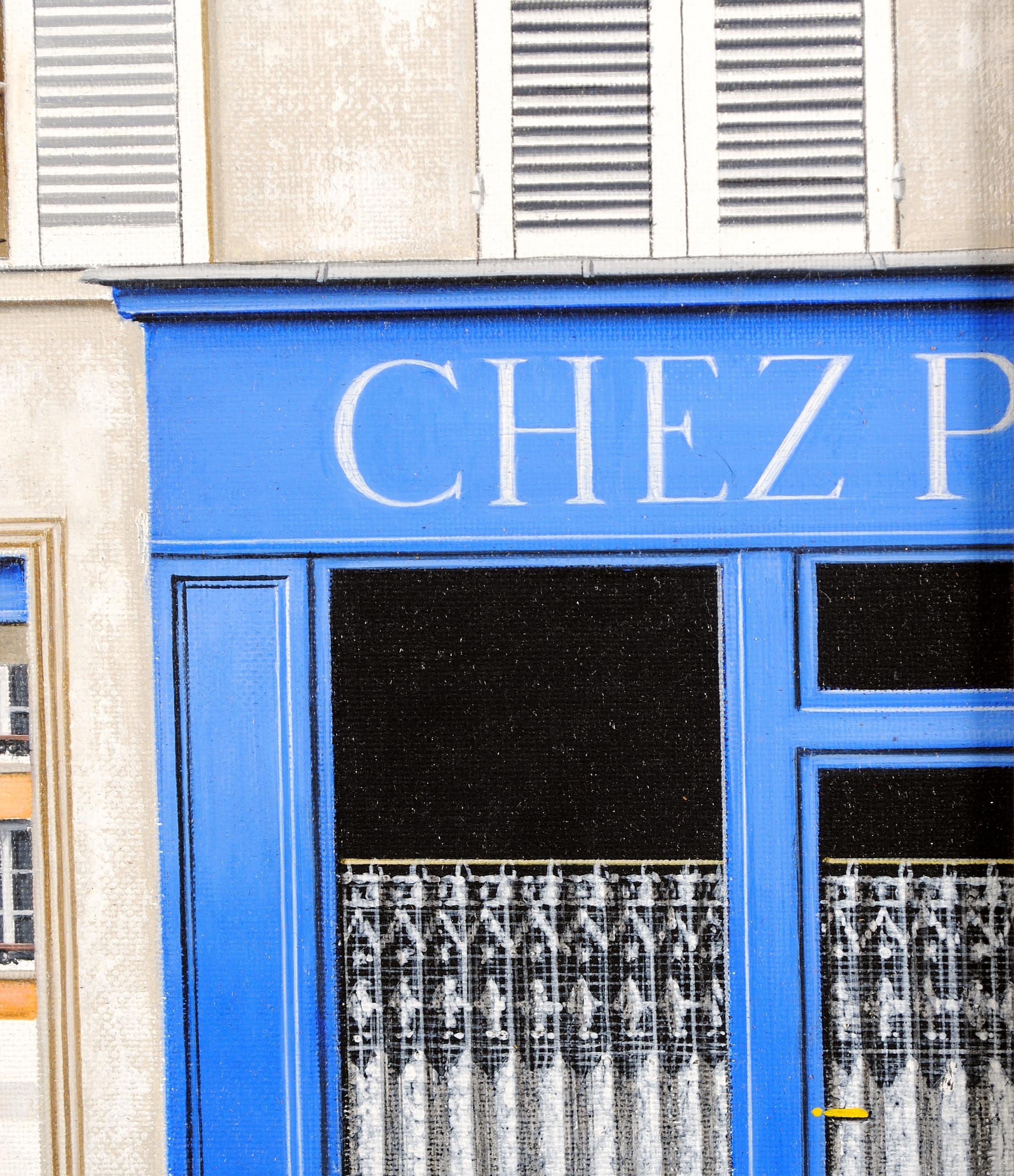 Parigi - Architettura di strada francese del 20° secolo Olio su tela in vendita 1