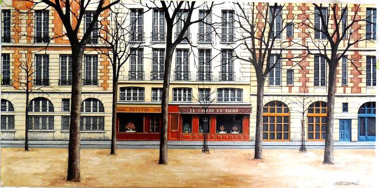 Place Dauphine, Parigi - Painting di Angelo Mozziconacci